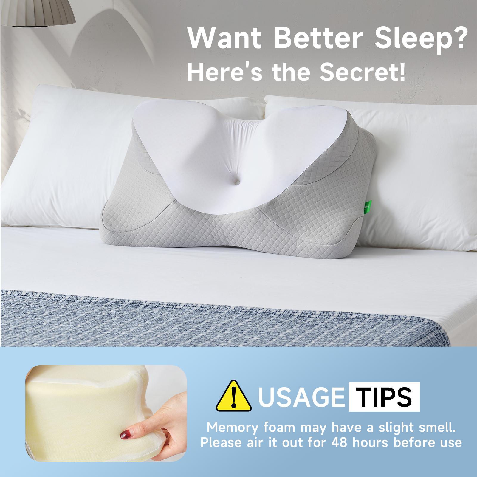 Z-HOM Cervical Memory Foam Pillow - Semi Wrapped Design for All Sleeping Positions - Soft Supportive & Breathable with Removable Washable Covers - Best Gift for Family & Friends - OEKO-TEX Certified