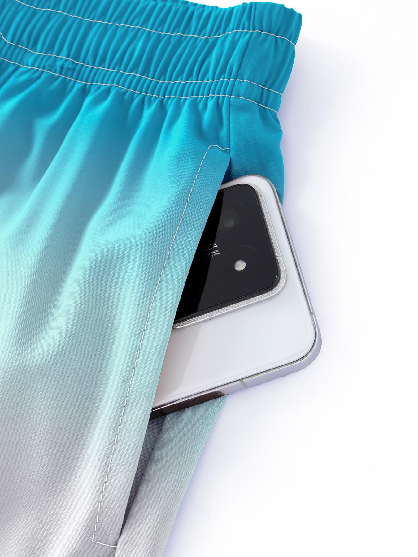 Men's Quick Dry Gradient Board Swim Trunks Side Pockets Ombre Beach Shorts with Mesh Lining Lining Drawstring Waist Flag Stars and Stripes Print Vacation Surfing Shorts