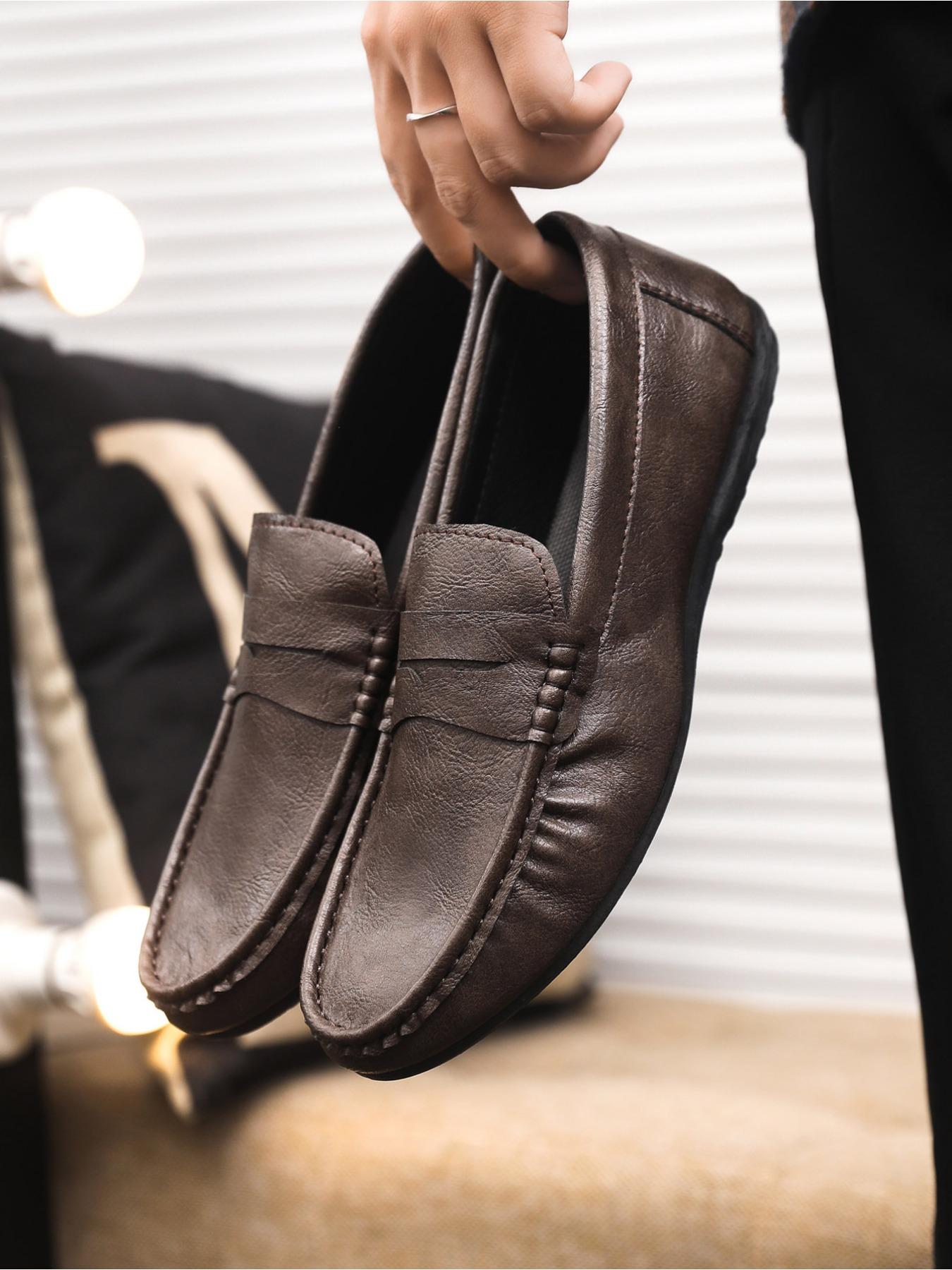 2026 New Spring and Summer Collection for Men, British Style Soft Leather Penny Loafers, Wear-resistant and Non-slip, Ideal for Commute, Driving and Daily Wear, Slip-on Lazy Loafers