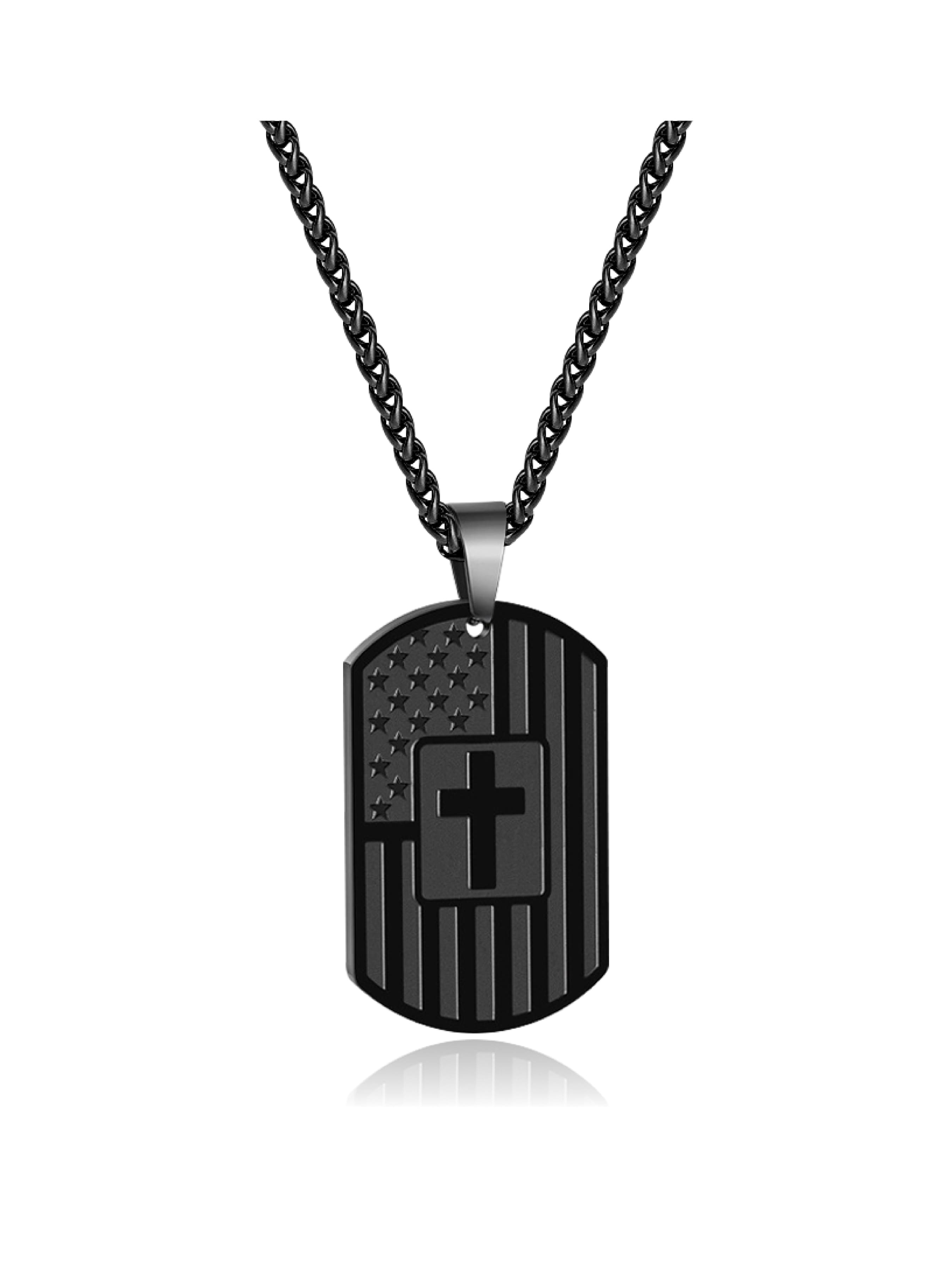 Stainless Steel Cross Pendant Necklace with Bible Verse Engraving, Unisex Jewelry with 24 Inch Chain, Perfect Gift for Any Occasion