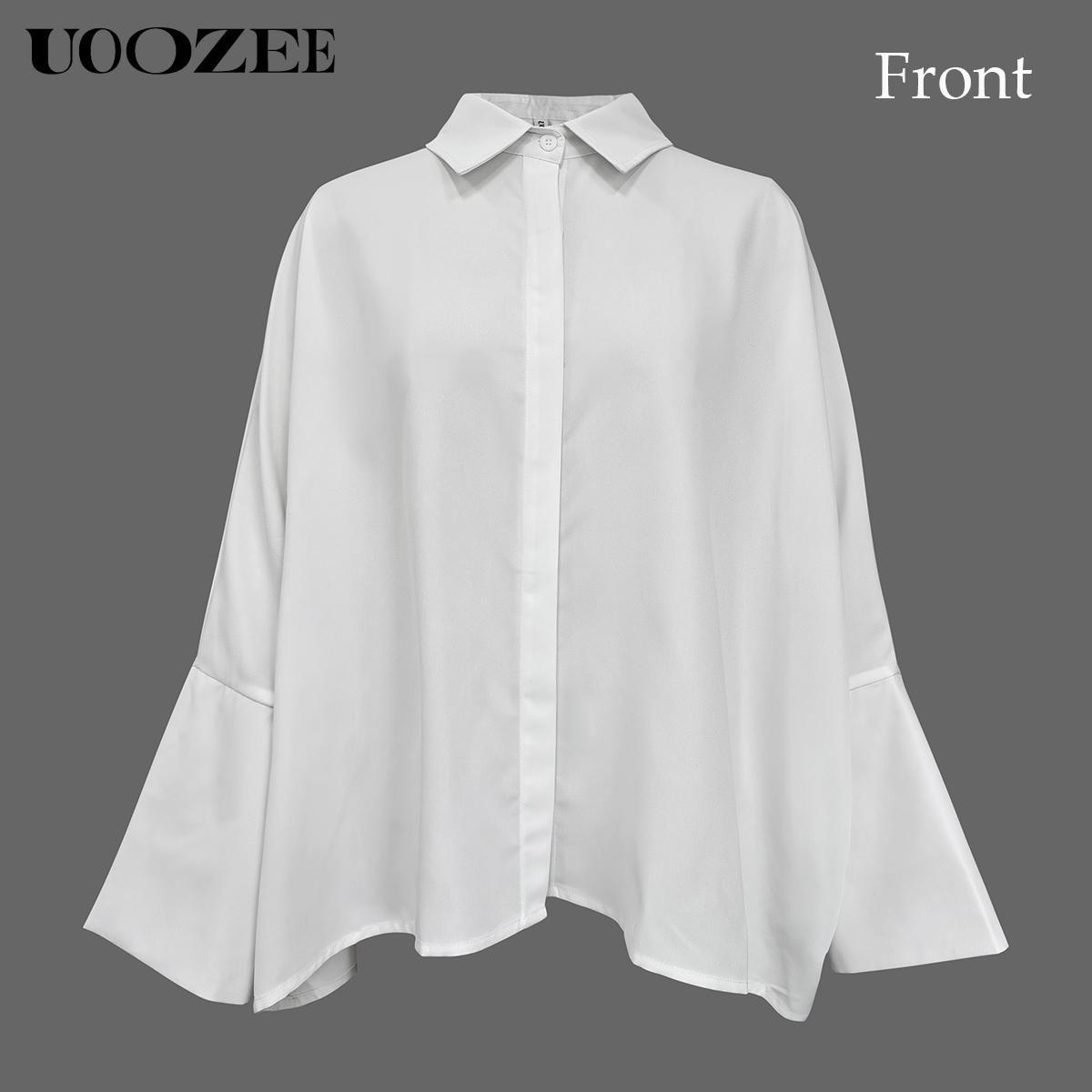 UOOZEE Women's Loose Large Collar front drop shoulder Sleeve Shirt , Women's plain button shirt for work office business Top(Loose Version, One Size Larger, Non Elastic Fabric) UOOZEE Women's Loose Large Collar front drop shoulder Sleeve Shirt , Women's plain button shirt for work office business Top(Loose Version, One Size Larger, Non Elastic Fabric)