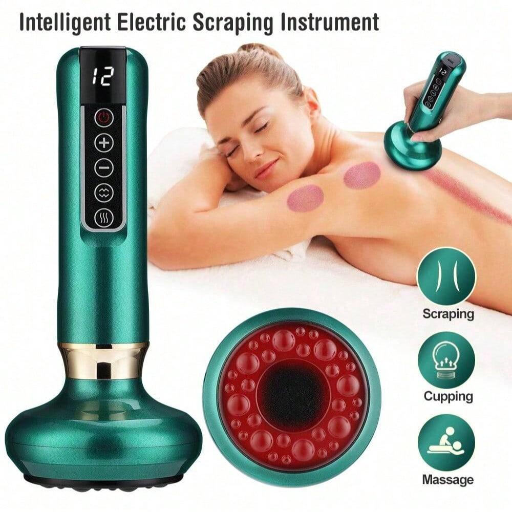 Body Gua Sha Scraping Massager, Cupping Kit for Massage Therapy, Cellulite Massager with 12 Suction Modes, Rechargeable & Cordless