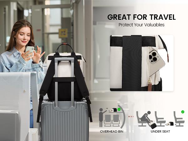 LOVEVOOK TikTokShopBacktoSchool  Laptop Backpack for Women, 15.6'' Waterproof Nurse Bag Teacher Work Backpack Purse for Women, Travel Computer Backpack for College Office Business Ladies