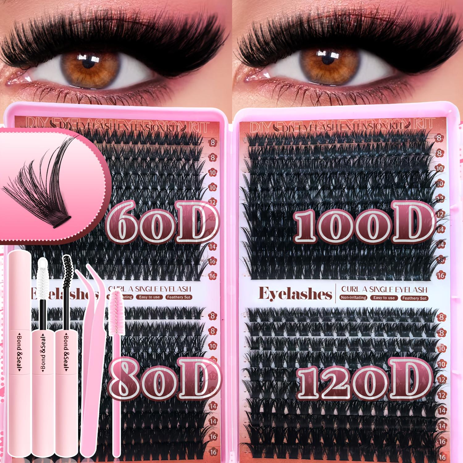 A Kit for Creating False Eyelash Extensions, Featuring a Multifunctional Eyelash Book with a Mix of 40-120D Fluffy And Dense Eyelash Clusters, Along with, a Multifunctional Tool Brush, Tweezers, And a Professional Makeup Kit to Achieve Beautiful Eye