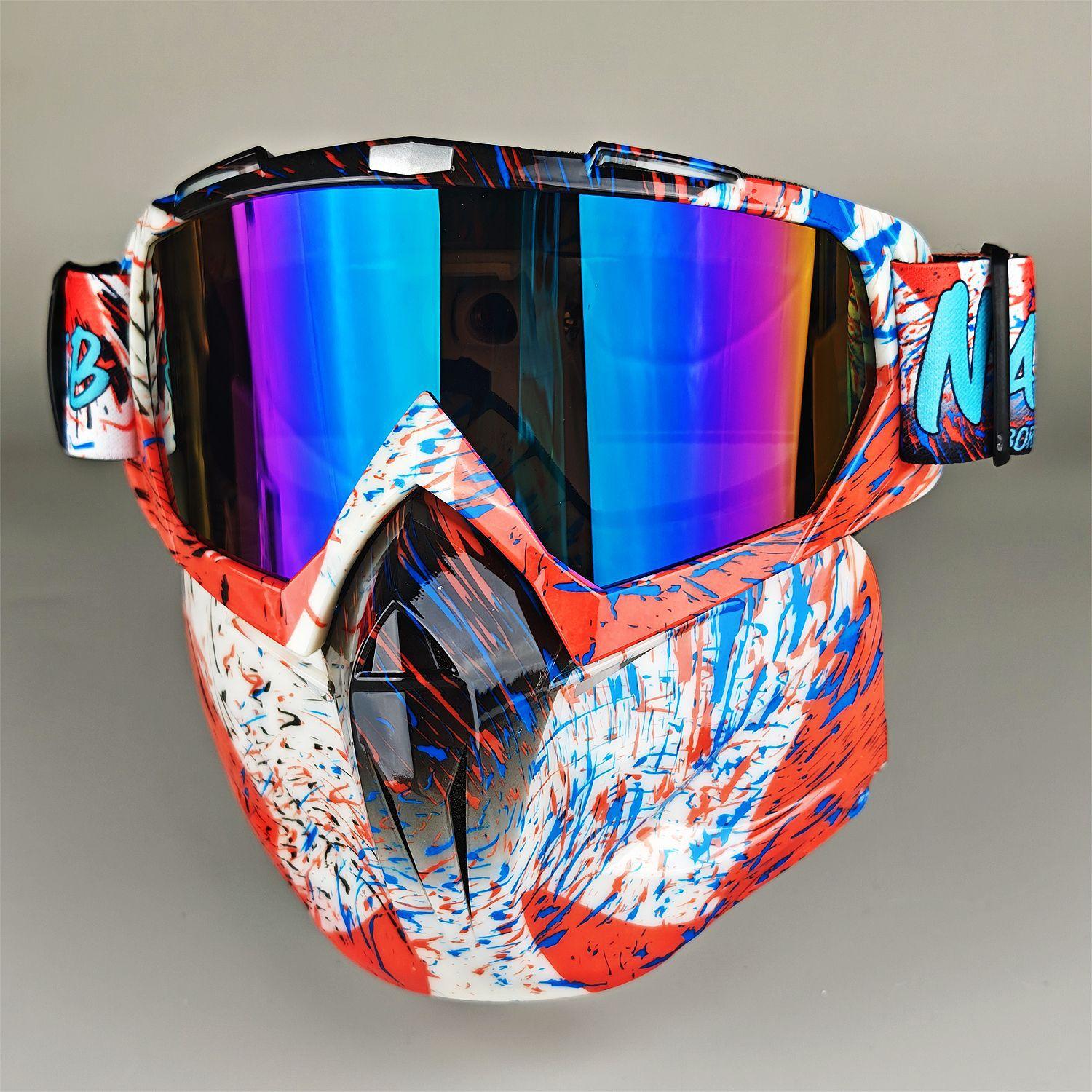 1pc Nafeib Ski Goggles, Outdoor Cycling Mask, Tpu Sports Motorcycle Windproof Protective Eyewear, Adjustable Nose Pad, Headband Included