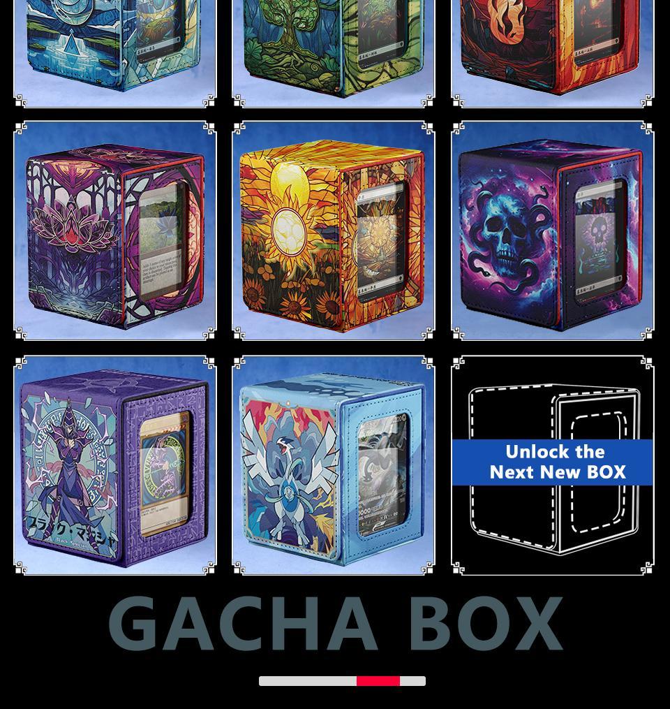 Cards Deck Box Fit For MTG Deck Box With 2 Card Dividers 2 Dice Magic Commander Vertical Style Leather Trading Cards Storage Box Cards Deck Box Fit For MTG Deck Box With 2 Card Dividers 2 Dice Magic Commander Vertical Style Leather Trading Cards Storage Box