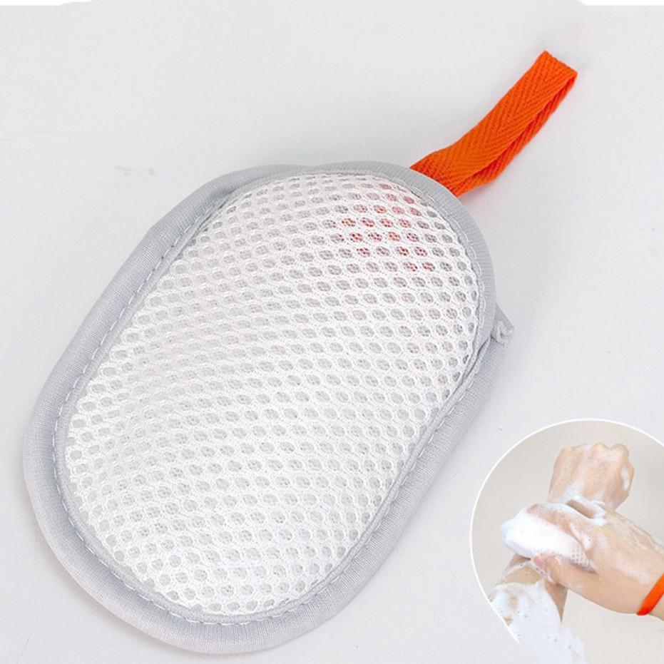 4-Pack Sandwich Soap Bags, Bubble Net Dual-Sided Soap Sponge, Bath Exfoliating Body Scrubbing Accessories, Shower Foam Pouches