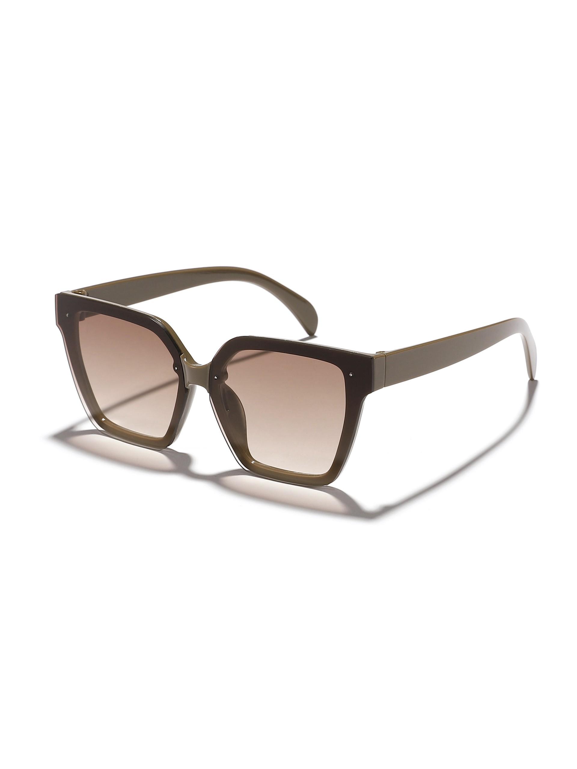 Unisex Square Frame Sunglasses, Casual All-Over Print Design, Decorative Lens, PC Material, Perfect for Daily Wear & Leisure