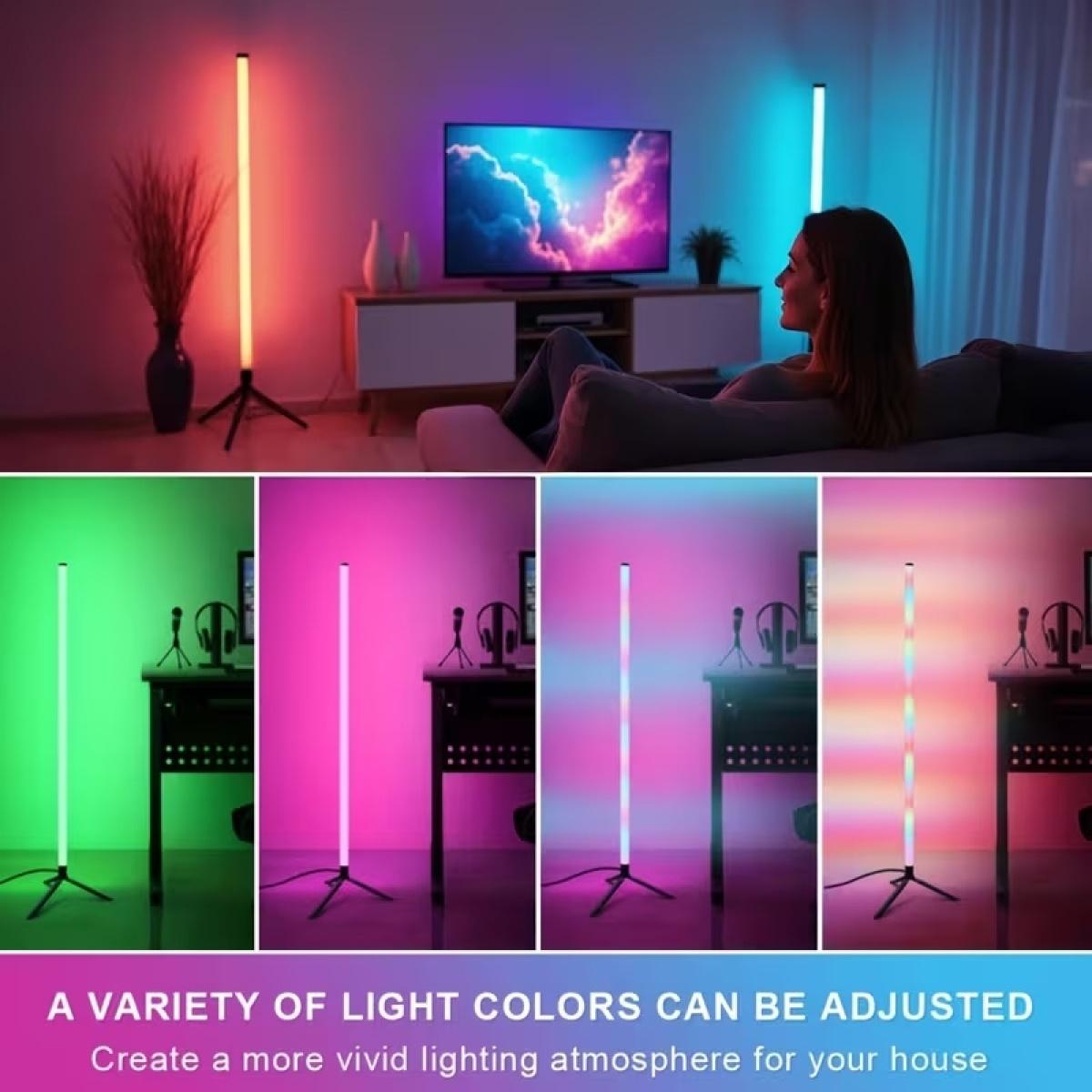 USB Powered LED Mood Floor Lamp with APP Control, Wireless Controller, Music Reactive Lighting Modes and Adjustable Brightness, Decorative Ambient Standing Light for Bedroom, Living Room, Game Room, Streaming Setup & Home DecorBring your room to life with