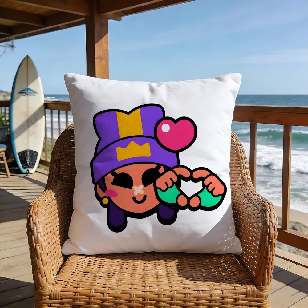 hot game Brawl Stars emoji meme Pillow Case 2026 new style printing Pillowcase Anti-dustmite Invisible zipper silky short plush Sofa cushion cover polyester microfiber queen king bed home