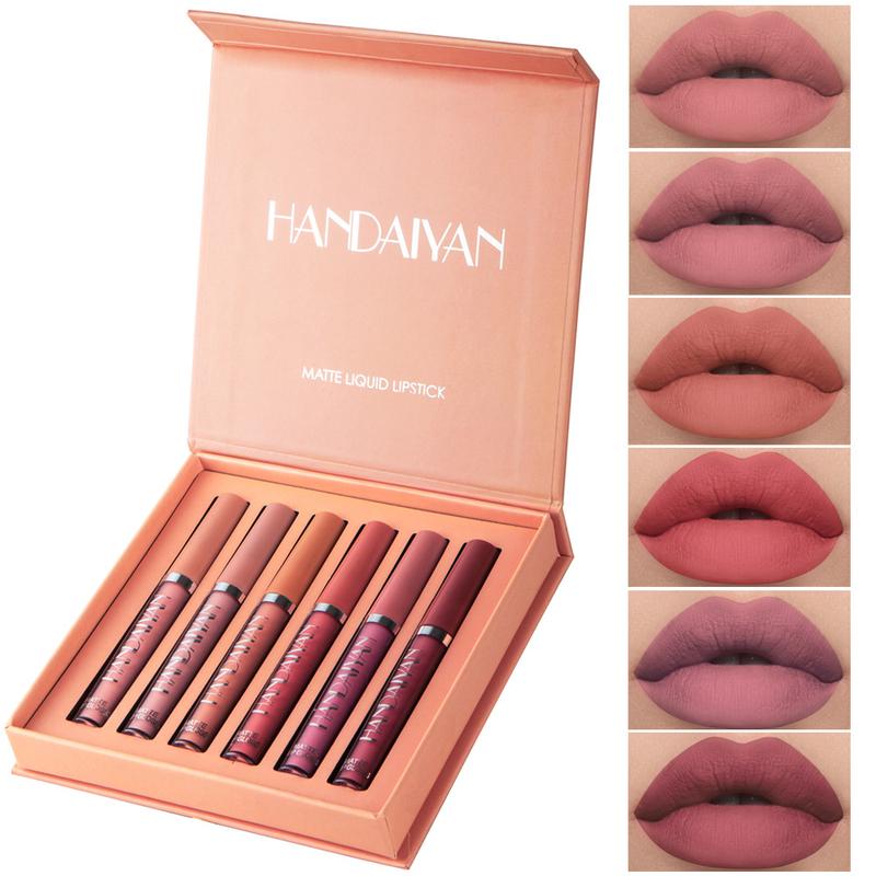 Long-lasting matte lip gloss set, 6 pieces/box, waterproof lip gloss, moisturizing matte lipstick, suitable for all occasions, lip gloss and lip color set, a great gift for girls, Christmas gift, Valentine's Day gift. Long-lasting matte lip gloss set, 6 pieces/box, waterproof lip gloss, moisturizing matte lipstick, suitable for all occasions, lip gloss and lip color set, a great gift for girls, Christmas gift, Valentine's Day gift.
