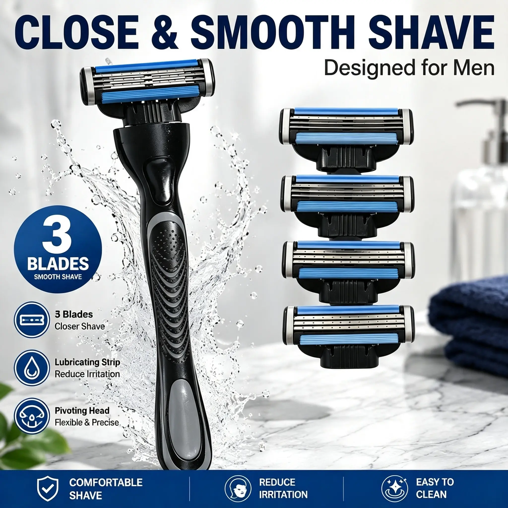 5/9/17pcs High-Quality Manual Shaver, 3-Layer Smooth Blades, Gentle Safe for Full Body, Non-Slip Metal Handle, Perfect Gift for Holidays