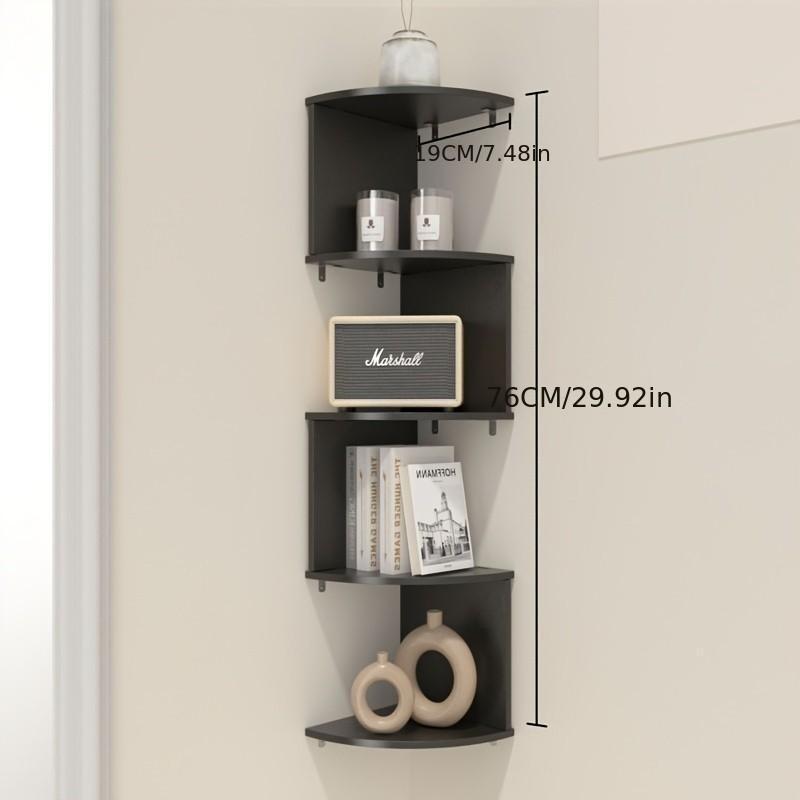 Creative Corner Shelf, No Drilling Wall-Mounted Triangular Storage Rack, Multi-Layer Thick Wood Plastic Board, Kitchen Bathroom Organizer