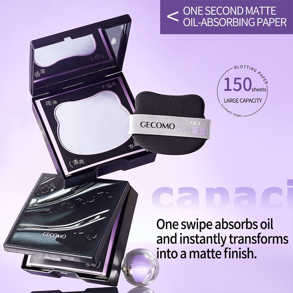 Portable Oil Blotting Sheets with Puff No Dirty Hands Long Lasting