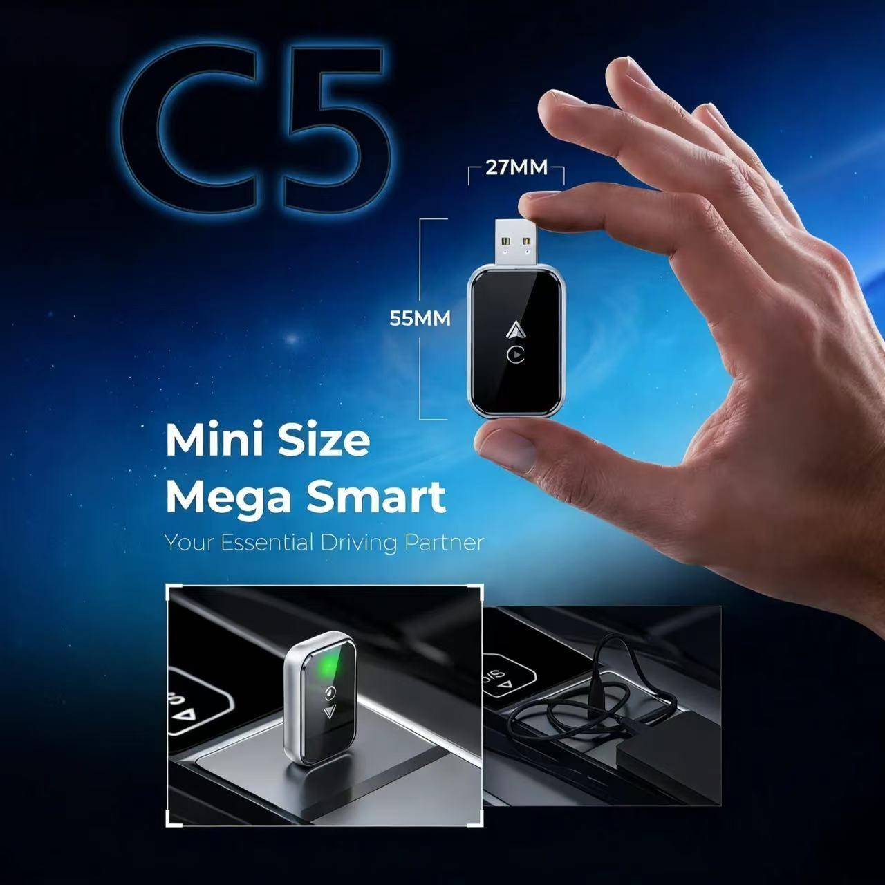 Wireless Carplay Adapter for Android, Plug-And-Play Mini Converter, Low Latency, Compatible with Multiple Cars, 2026 Upgrade, Fast Stable Connection