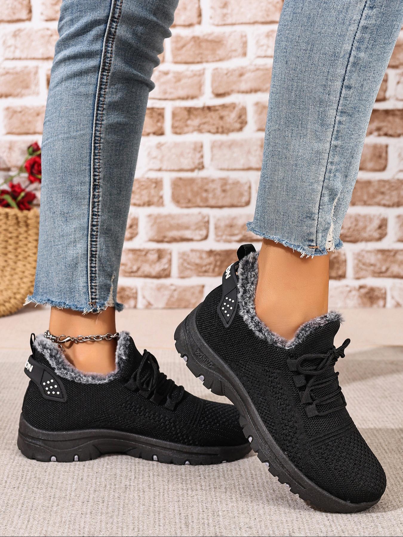 Women's Large Size Winter Warm Fleece Round Toe Boot, Casual Snow Boot Lining, Comfortable Winter Shoes, Affordable Women's Insulated Boots