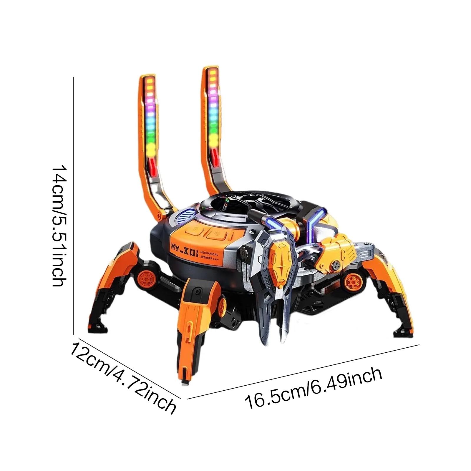 Crick Led Mech LED Mech Crab Bluetooth Speaker: RGB Lights, Wireless TWS Stereo, 10W ...