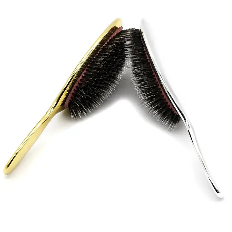 Luxury Gold & Silver Boar Bristle Paddle Hair Brush, Paddle Brushes, Oval Anti-Static Hair Comb, Anti Static Hairbrush, Scalp Massage Brush, Hairdressing Tool, Salon Styling Brush, Volumizing Brush, Volumizer Brush, Volume Brush, Hair Styling Tools Luxury Gold & Silver Boar Bristle Paddle Hair Brush, Paddle Brushes, Oval Anti-Static Hair Comb, Anti Static Hairbrush, Scalp Massage Brush, Hairdressing Tool, Salon Styling Brush, Volumizing Brush, Volumizer Brush, Volume Brush, Hair Styling Tools
