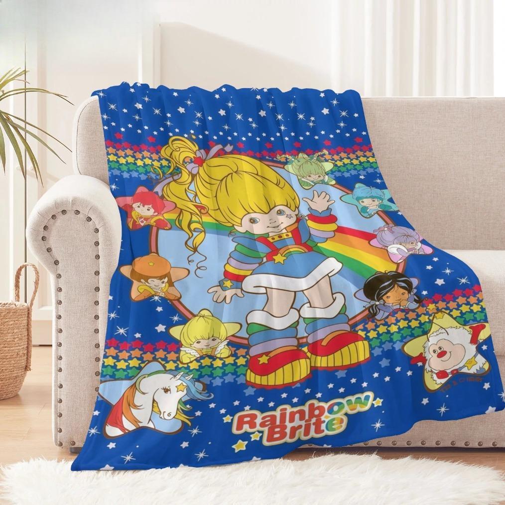 Rainbow Brite Starry Sky Throw Blanket, 80s Nostalgic Cartoon Art, Soft Flannel Fleece for Retro Lovers, Ideal Kids Gift & Couch Accent Rainbow Brite Starry Sky Throw Blanket, 80s Nostalgic Cartoon Art, Soft Flannel Fleece for Retro Lovers, Ideal Kids Gift & Couch Accent
