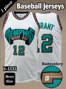 Men's # 12 Retro Basketball jersey, Classic Letter Embroidered Sportswear, Loose Breathable and Comfortable Sleeveless Tank Top, Unisex Suitable for Daily Outdoor Activities, Competitions, Training, Running and Exercise, Vintage Basketball Jersey