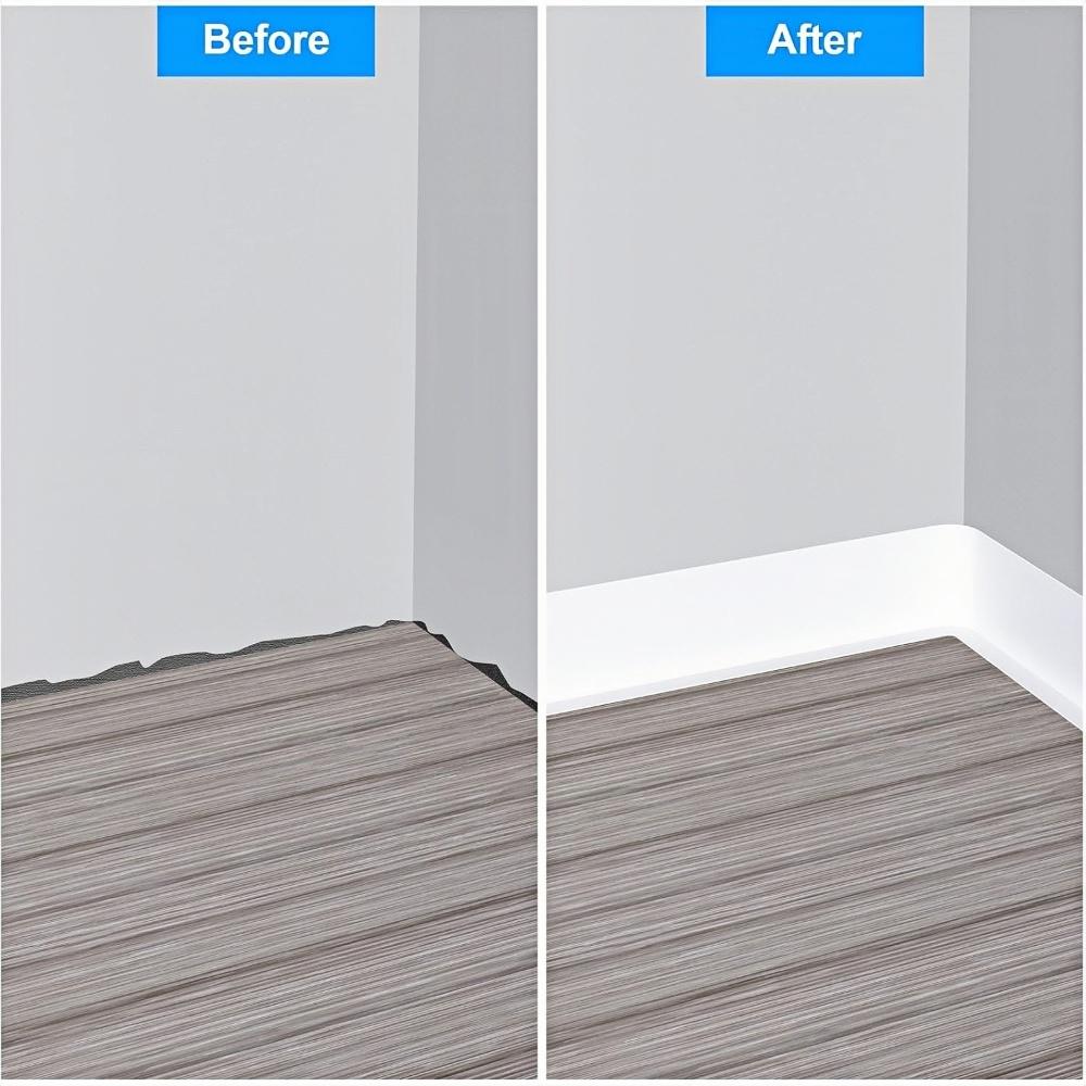 2-meter PVC Self-adhesive Flexible Skirting Board, with A Total Width of 8CM, Soft Skirting Board Decoration, Self-adhesive Flexible Substrate Molded Decorative Strip