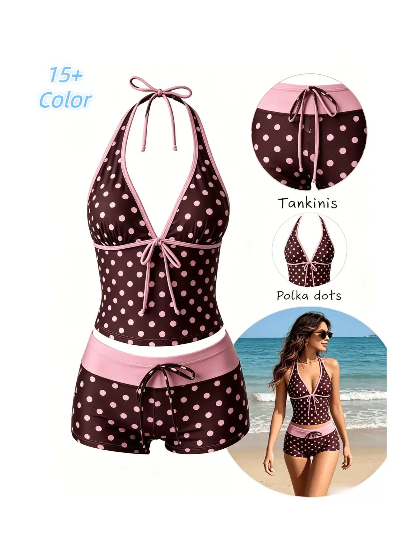2026 New Summer Women's Two-Piece Plaid Bikini Set, Retro Sportswear, Perfect for Pool Parties and Luxury Beach Vacations