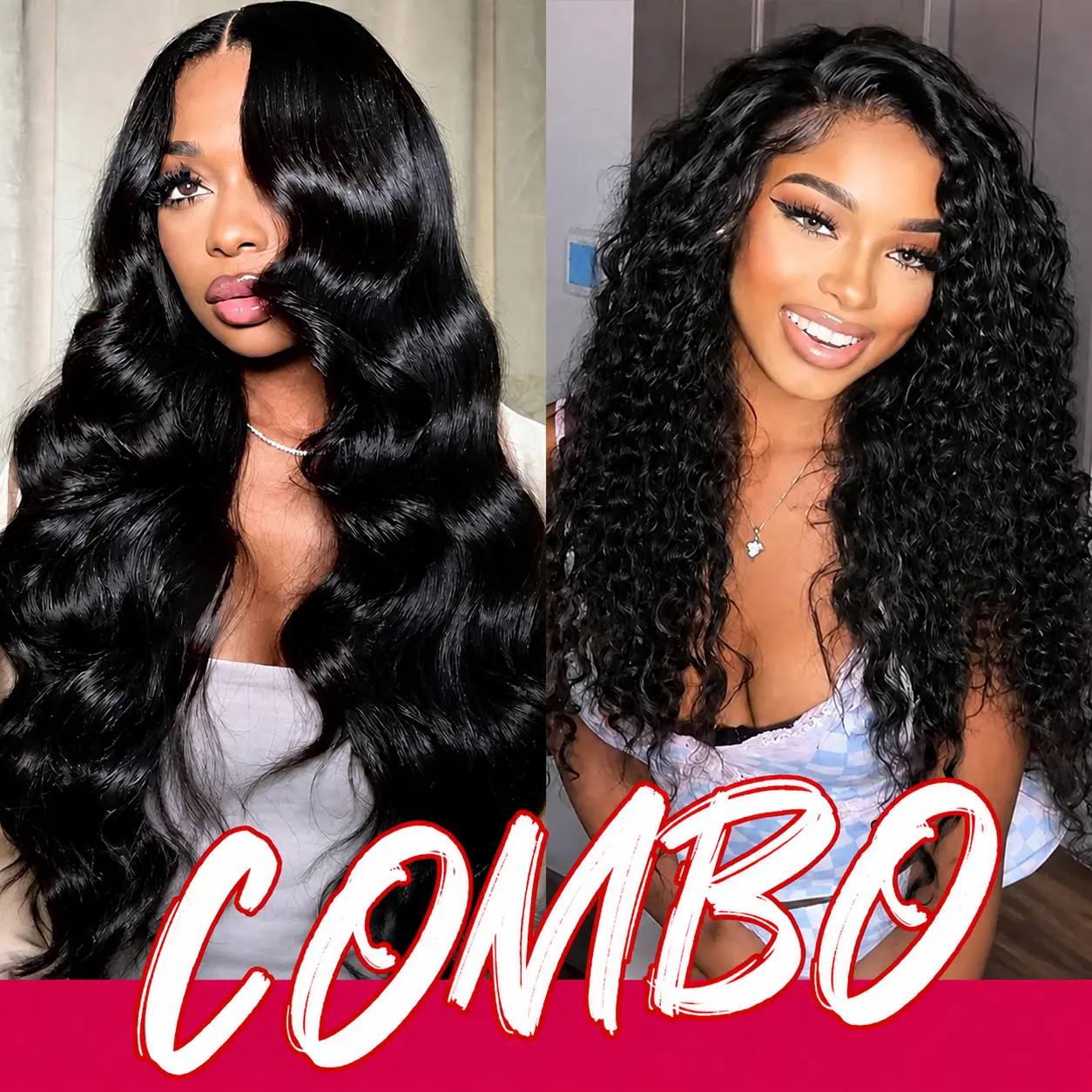 13x4 Black Body Wave+Black Deep Wave