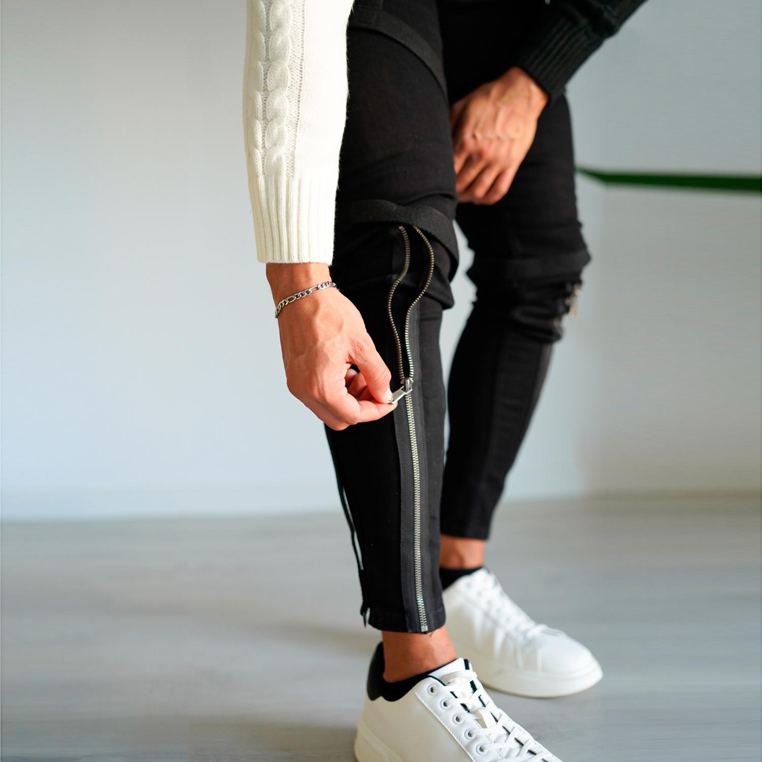 GINGTTO Men's Skinny Jeans Punk Gothic Zipper Denim Pants Hip hop Tapered Leg Slim Fit Jean GINGTTO Men's Skinny Jeans Punk Gothic Zipper Denim Pants Hip hop Tapered Leg Slim Fit Jean