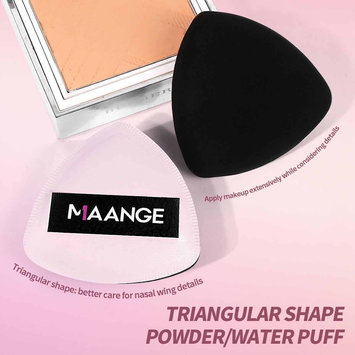 MAANGE 1pc Foundation Sponge, Powder Puff, Makeup Sponge, Beauty Sponge, Cushion Puff for Foundation and Powder, Triangle Foundation Applicator for Liquid Cream Powder, Travel Makeup Tools, Gift for Women & Girls (Pink)