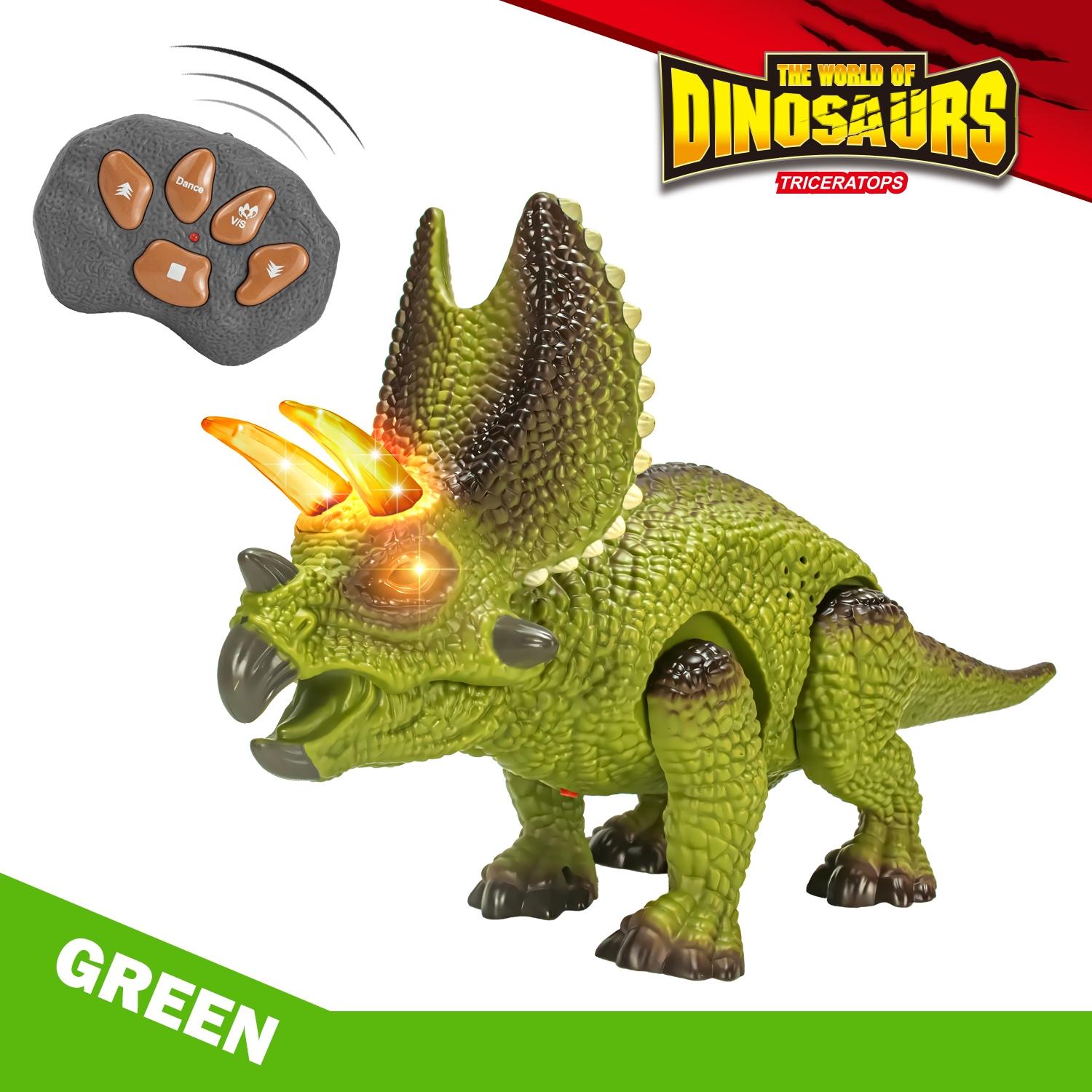 Remote Control Dinosaur Toy, Trike Sound Walking with Lights, Unisex Gift for Boys Ages 3-6, Requires Aa Batteries (not Included)