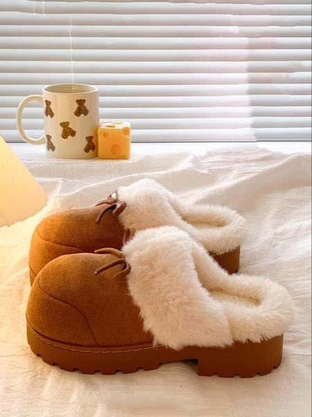 Women's Plush Slippers with Sweet Bow Design, Warm Winter Indoor & Outdoor Shoes, Comfortable Casual Footwear for Fall Season, Home Footwear Women's Plush Slippers with Sweet Bow Design, Warm Winter Indoor & Outdoor Shoes, Comfortable Casual Footwear for Fall Season, Home Footwear