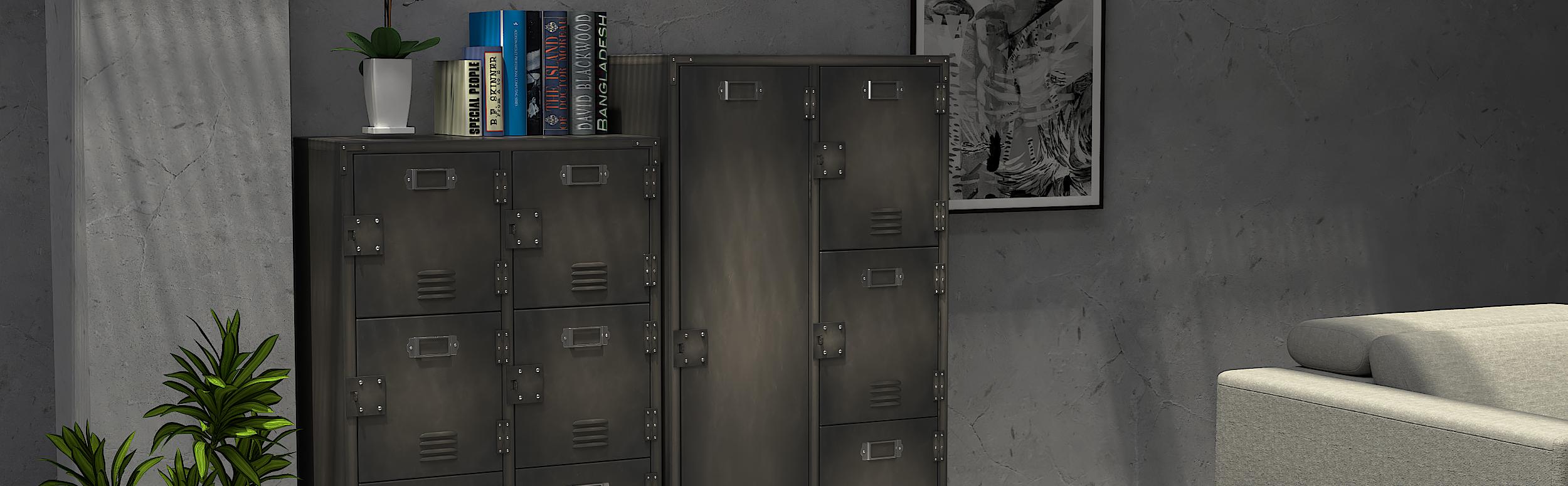 Yizosh Metal Locker with 1 Lockable Door, Industrial Black Steel Storage Locker, 55.1" L x 15" W x 18" D, Modern Style, Perfect for Office, School, Gym, Home Storage