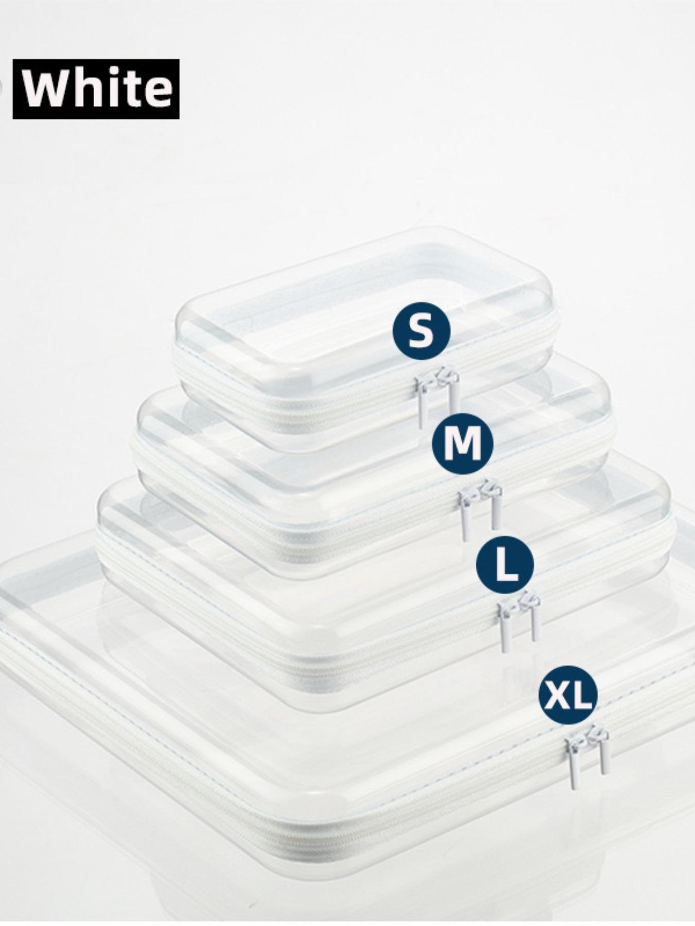 Advanced Transparent Hard Shell Zipper Case Set, 4-Piece PVC Storage Box, Portable Travel Organizer for Tools and Small Items