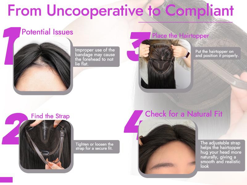 26 inch Hair Topper, Fluffy Toppers Hair Pieces for Women with 3 anti-slip clips, Easy to Wear ,3D 360° Cover Hair Toppers for Women with Hair Loss or Thin Hair