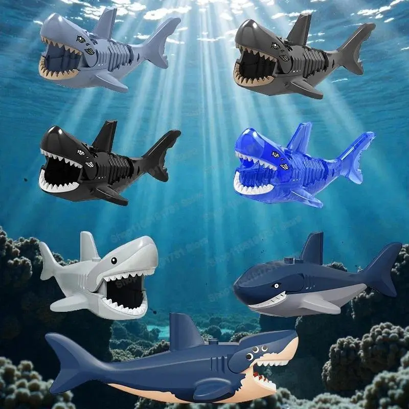Anime Cartoon Shark Building Block Figures Accessories Assembled Building Blocks Kids Mini Toys Collect Dolls Gifts K2260 XP582