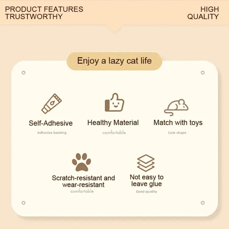Self-Adhesive Cat Scratch Pad, 3D Visual Weaving Art Furniture Protector, Durable Felt Mat with Back Glue, Ideal for Walls, Sofas, Doors, Closets
