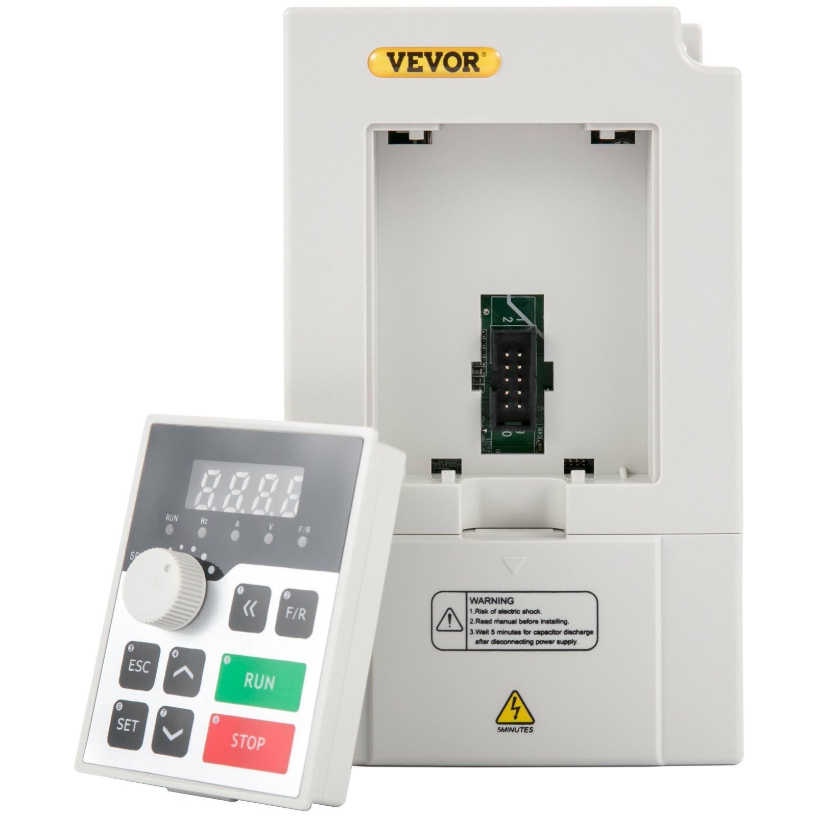 VEVOR Variable Frequency Drive, AC 220V Input 3KW Variable Frequency CNC Drive Inverter Converter, VFD 4HP 1 or 3 Phase Input, 3 Phase Output, CNC Motor Inverter Converter for Motor Speed Control