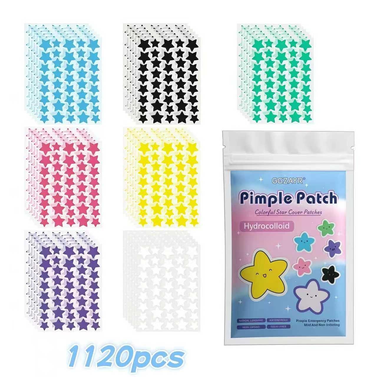 280/1120/1680pcs Rainbow Star Acne Patch, Multicolor Fun Star Shape Facial Spot Cover Stickers, Decorative Blemish Patches, Soft Lightweight Fit Design, Suitable for Travel, Photos & Festival Looks, Trendy High-Value Pack