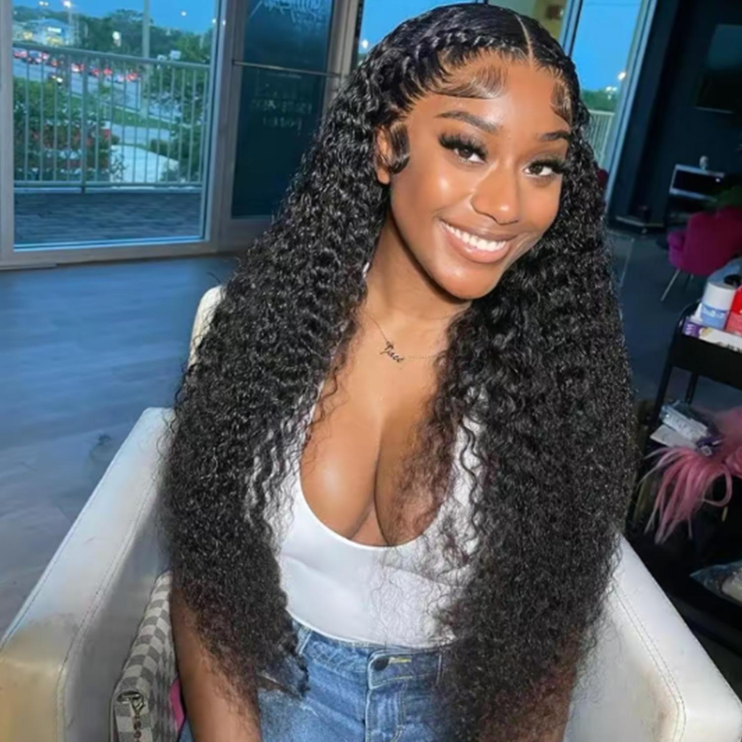 Cute Bein 13x6 Curly Hair Human Hair Wigs Pre Plucked 13x6 Water Wave Lace Front Wigs 180 Density Curly Human Hair Wigs