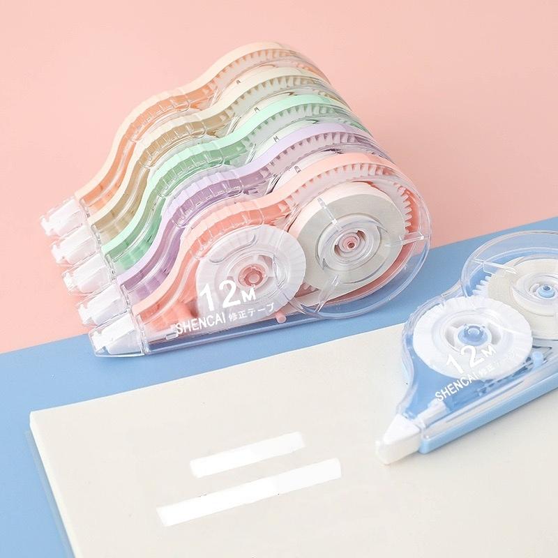 6pcs Macaron Color Correction Tape, Anti-Drop Silent Design, Portable Unique Style, No Residue No Trace, School Writing Quick Proofing