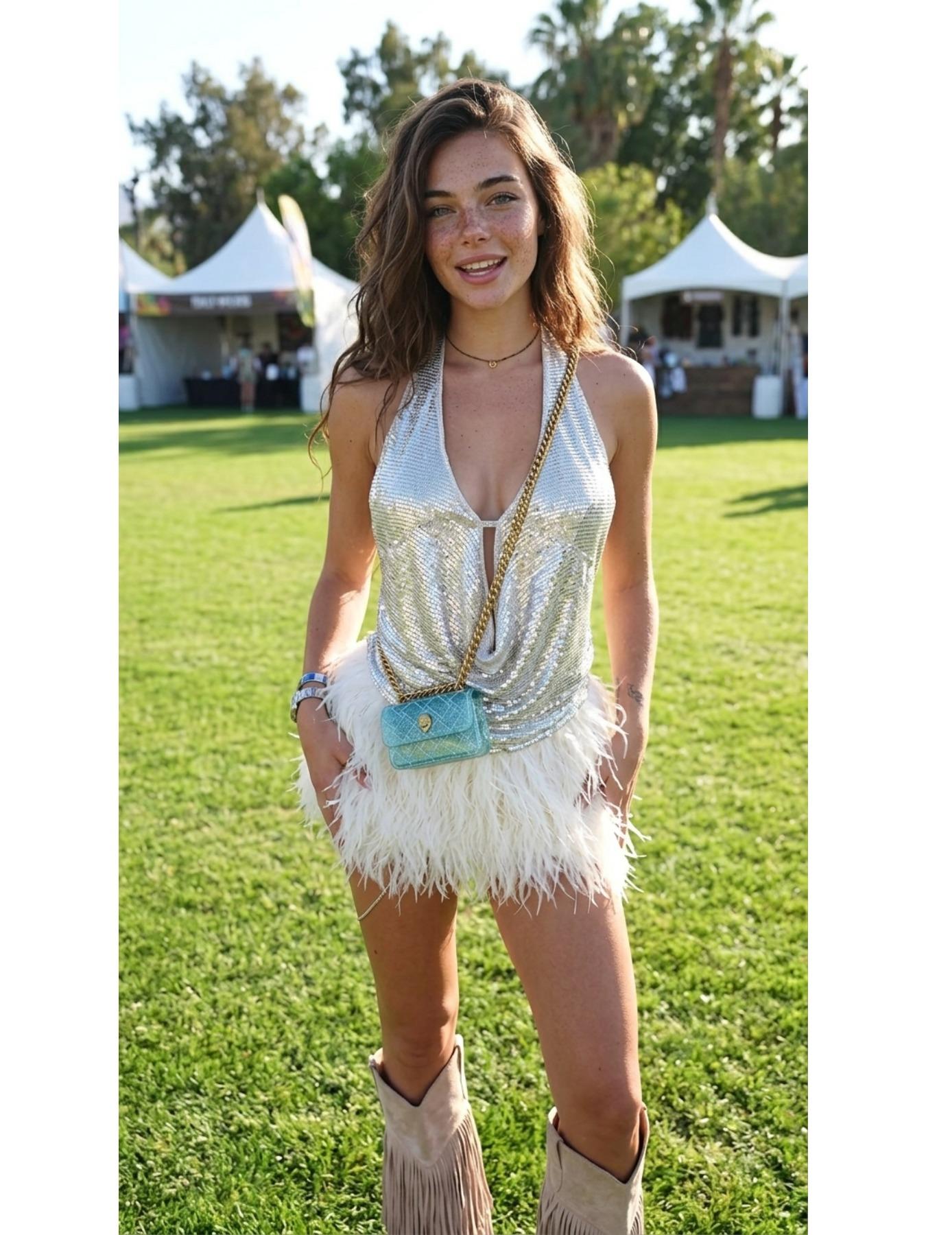 Trendy ins-style sparkling transparent small square bag with gold chain crossbody for women