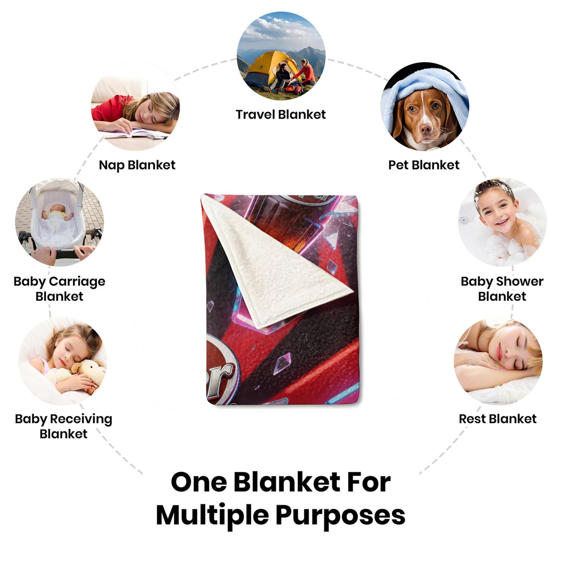 Dr Pepper Street Style Flannel Throw Blanket, Streetwear Soda Graffiti Blanket, Multiple Sizes Available for Various Scenarios, Foldable for Easy Storage, Ideal for Camping and Short Trips, Ideal Gift for Friend