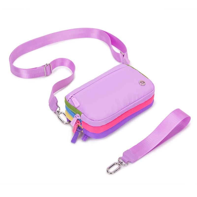 CN6051 Three-Layer Contrast Color Multifunctional ChestBag Polyester Material Waterproof Waist Bag lightweight commuter HandbagTikTokShopHolidayHau