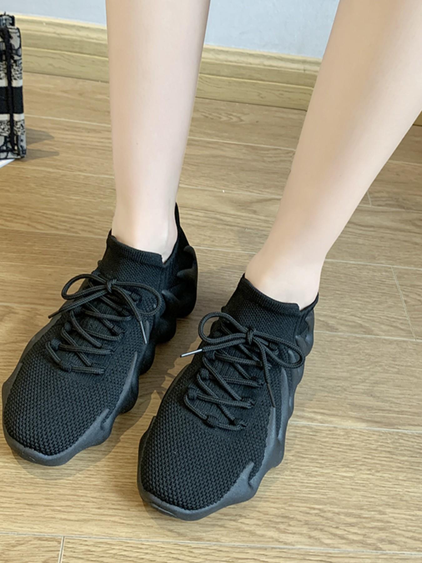 Couple Shock Absorbing Coconut Shoes for Women, Spring & Fall Fitness Breathable Jump Rope Running Sports Shoes, PU Leather Rubber Sole