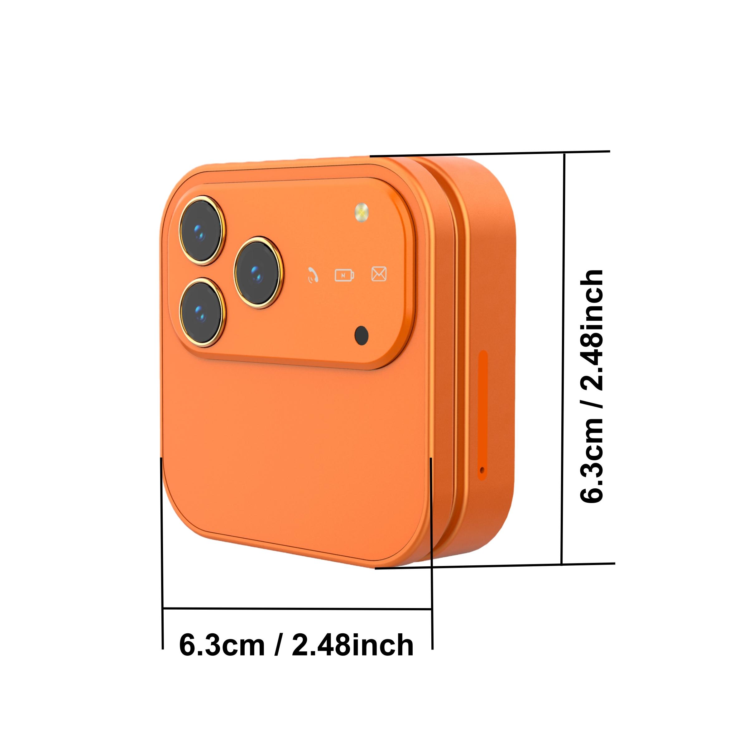 FUFFI fashionable mini folding clamshell phone with 2G network, 1.77-inch high-definition screen, dual SIM dual standby, 1000 mAh battery, flashlight/ music/ video/ convenient lanyard/ maximum support for 8GB capacity expansion