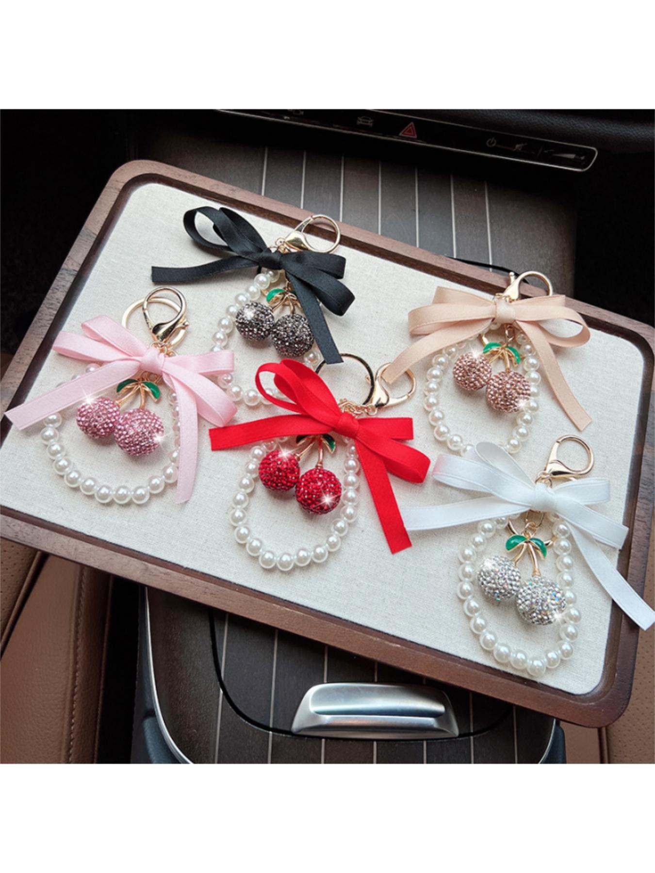 Cute Cherry Design Bag Charm, Fashionable Women's Purse Decoration, Stylish Keychain for Bags Gift Option, All Seasons Accessory