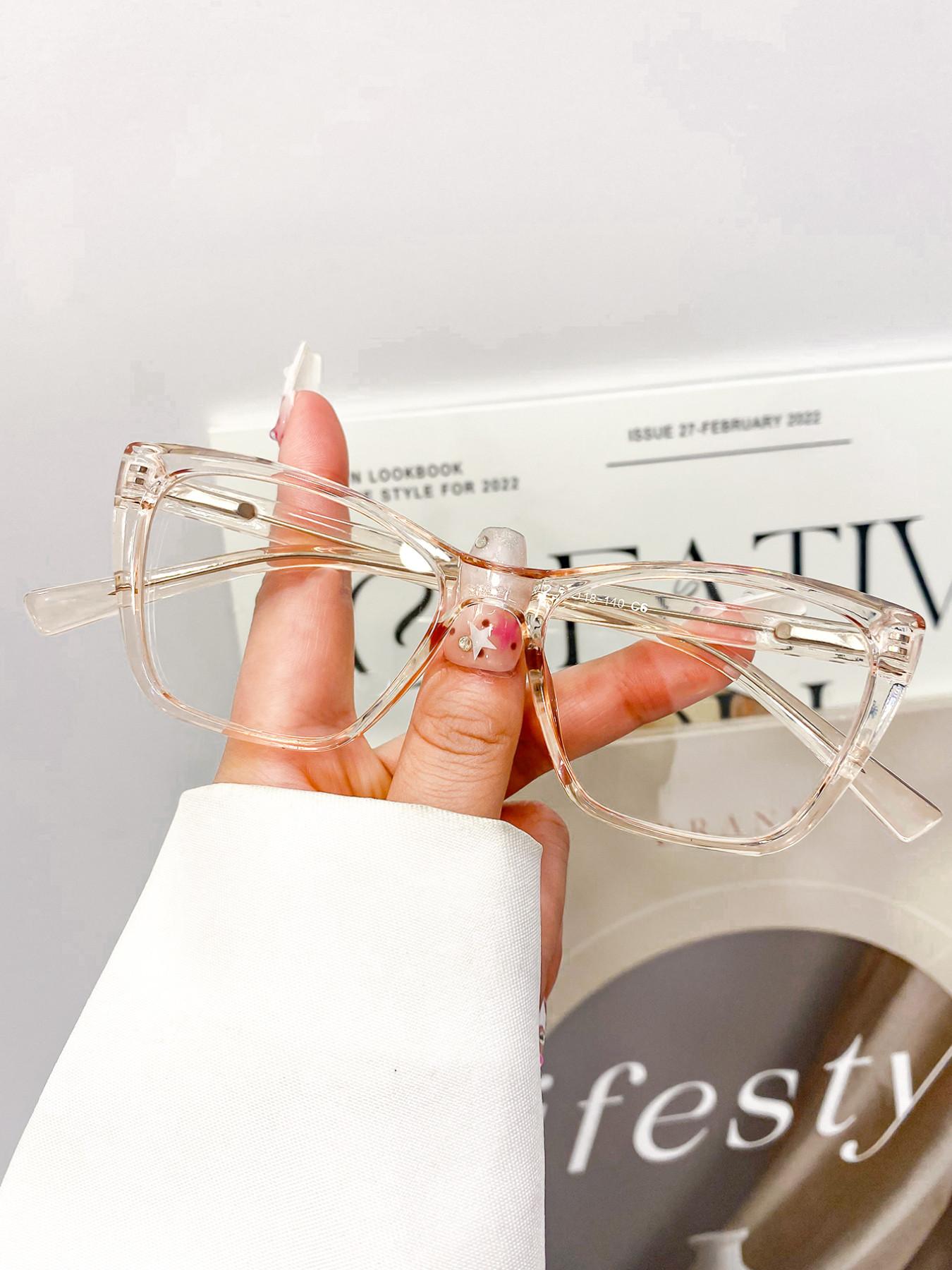 New Cat Eye Fashion Glasses, Unisex Classic Versatile Simple Daily Photo Decoration Eyewear, Stylish Accessory for Men and Women