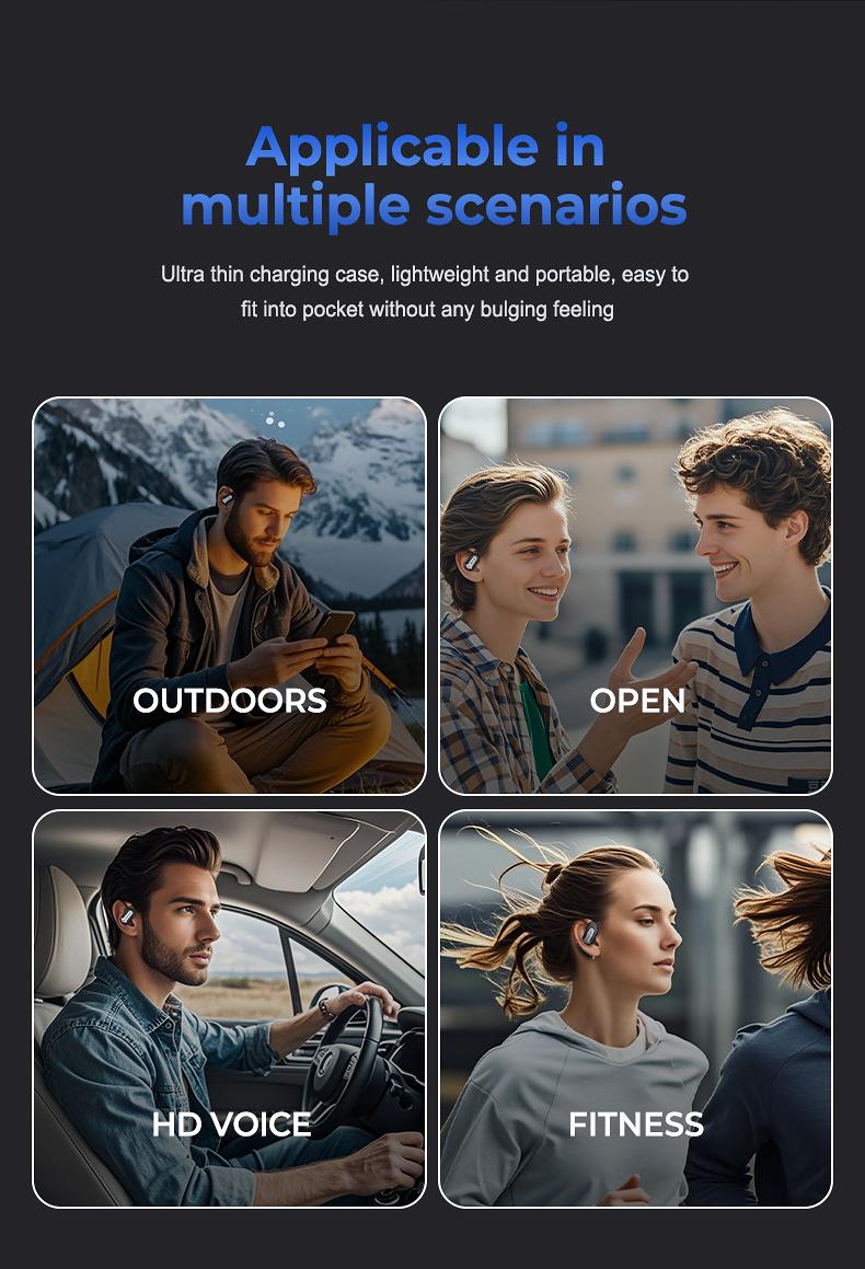 ERAZER XF32 True Wireless OWS Bluetooth Earbuds Luminous Headphones Immersive HIFI Sound Quality Sports Earphones IPX5 Waterproof Built-in microphone