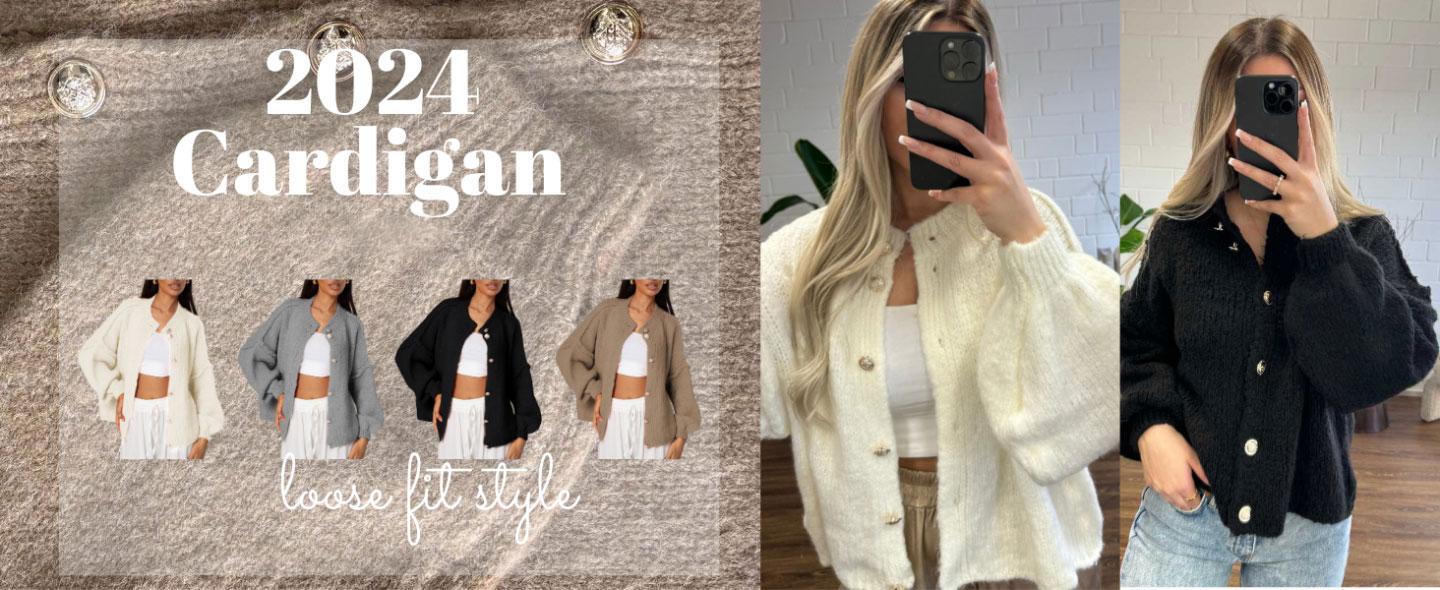 Women's Cardigan Sweaters Casual Lightweight Long Sleeve Button Up Knit Oversized  Fall Outwear TikTokShopBlackFriday