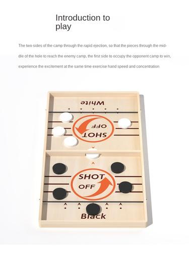 Wooden Tabletop Hockey Game Set, Fast-Paced Indoor Outdoor Ice Hockey Board Game, Family Fun Game, Ideal Gift for Christmas Halloween Birthdays, Strategy Board Games, Board Games Night, Board Game Prop